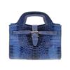 Image 1 : Ladies Blue Crocodile Handbag (ACT-098)