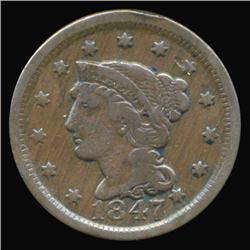 1847 Large Cent High Grade RARE Variety (COI-4968)