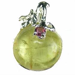 26ct Yellow Aquamarine/Rhodolite Sterling Pendant (JEW-1330)