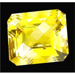 30.65ct Golden Yellow Citrine Emerald Checker Cut (GEM-14933)