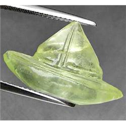 9.68ct  Boat Hand Carved Light Green Aquamarine (GEM-15357)