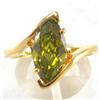 Image 1 : Green Lab Peridot Yellow Gold Vermeil Hi Quality Ladies Ring Size 8 (JEW-1292)