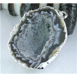 32ctw  Druzy Agate Gold Vermeil Pendant (JEW-1304)