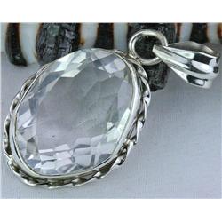 44ctw  White Topaz Sterling Pendant (JEW-1308)