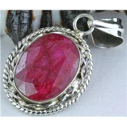 36ctw  Faceted Ruby Sterling Pendant (JEW-1310)