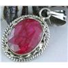 Image 1 : 36ctw  Faceted Ruby Sterling Pendant (JEW-1310)