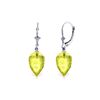 Image 1 : Genuine 18 ctw Quartz Lemon Earrings 14KT White Gold - REF-30M3T
