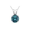 14K White Gold 1.02 ct Blue Diamond Solitaire Necklace - REF-186W8Z