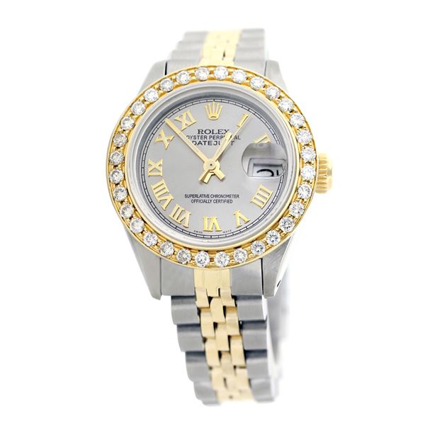 Rolex Pre-owned 26mm Womens Custom Grey Two Tone