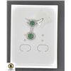 Image 1 : #511-NATURAL UNHEATED EMERALD 5 MM & CZ PENDANT