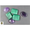 Image 1 : #342-GENUINE GREEN JADE JADIETE & AMETHYST 74.90 C