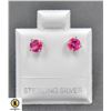 Image 1 : #360-NATURAL PINK TOPAZ 4 MM STUD EARRINGS