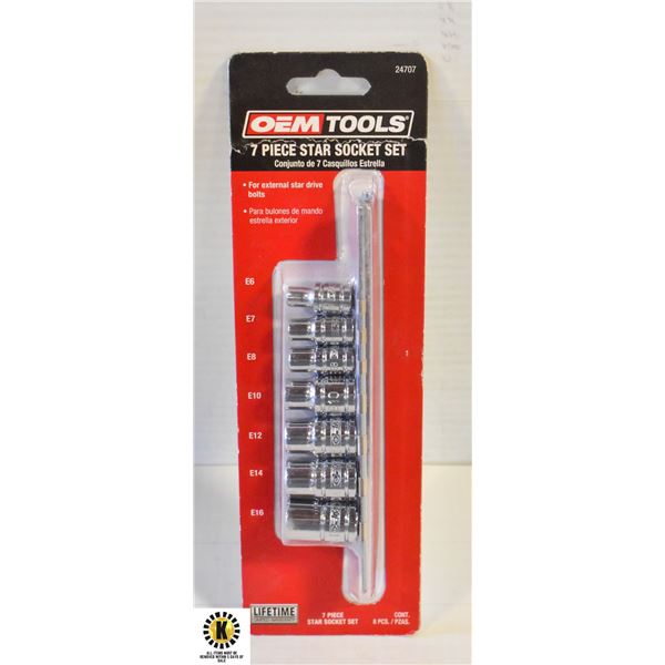 Start Socket NEW OEM TOOLS 7PC STAR SOCKET SET