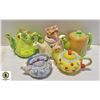 Image 1 : BUNFLE OF 5 COLLECTIBLE TEAPOTS