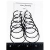 Image 1 : 6 NEW PAIRS OF ASSORTED SIZE BLACK HOOP EARRINGS