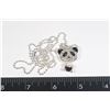 Image 1 : NEW RHINESTONE PANDA PENDANT WITH CHAIN