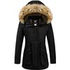 Image 1 : NEW CHERFLY LADIES XL FAUR FUR HOODED WINTER COAT