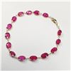 Image 1 : S84-7 14K YELLOW GOLD GENUINE RUBIES BRACELET