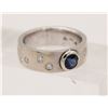 Image 2 : CERTIFIED 14K GOLD SAPPHIRE & DIAMOND RING SZ 5.5