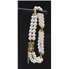 CERTIFIED 14K GOLD DOUBLE STRAND 56 PEARL BRACELET