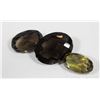 Image 1 : 3 GENUINE 105.30 CTS TOTAL SMOKEY QUARTZ GEMSTONES