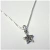 Image 1 : BZ1350-27 SILVER MARCASITE STAR 16" NECKLACE