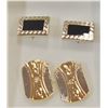 Image 1 : CUFF LINKS SET OF 2 BLACK/SILVER & SILVER/YELLOW