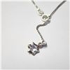 Image 2 : BZ1350-25 SILVER ANKLET 9.5" CZ  NECKLACE