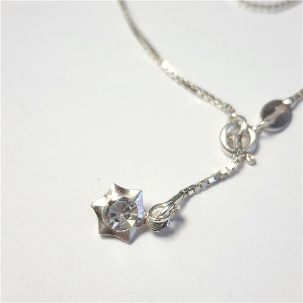 BZ1350-21 SILVER 9.5" ANKLET