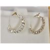 Image 1 : 10K STAMPED HOOP EARRINGS WITH STONES