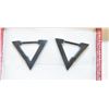 Image 1 : NEW PAIR OF METAL TRIANGULAR EARRINGS