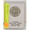 Image 1 : 1942 CANADA SILVER HALF DOLLAR 50 CENTS