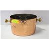Image 1 : COPPER OVAL HEAVY 3 COMPARTMENT POT WITH BRASS