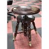 Image 1 : VINTAGE PIANO STOOL (20" TALL): BALL AND CLAW