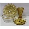 Image 1 : THREE COLLECTIBLE AMBER GLASS ITEMS PLUS ORNATE