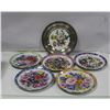 Image 1 : COLOURFUL FLORAL PORCELAIN PLATES:  FIVE FROM