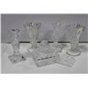 Image 1 : VINTAGE GLASS DRESSER SET (5 PIECES ) PLUS PAIR OF