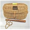 Image 1 : CLASSIC SPLIT WILLOW FISHING CREEL + FISH KNOCKER