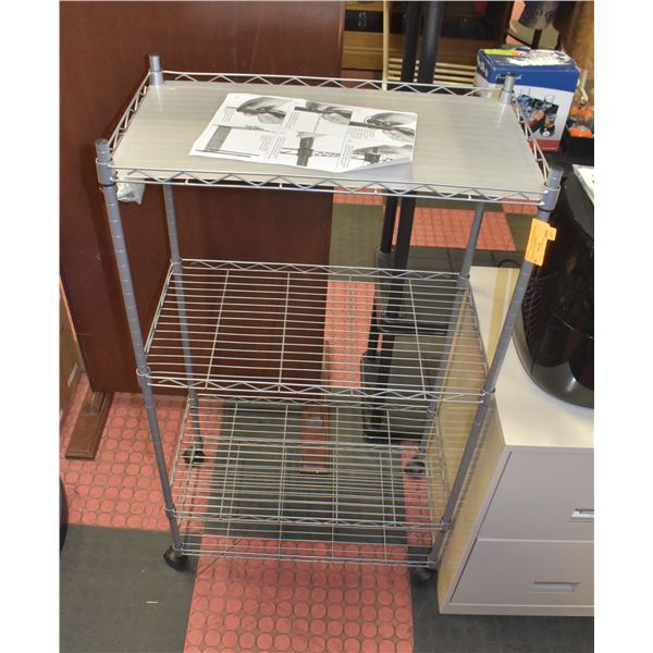 NEWLY ASSEMBLED 4 TIER ROLLING METRO RACK 42