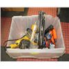 Image 1 : TOTE WITH ASSORTED POWER AND AIR TOOLS - FOR PARTS