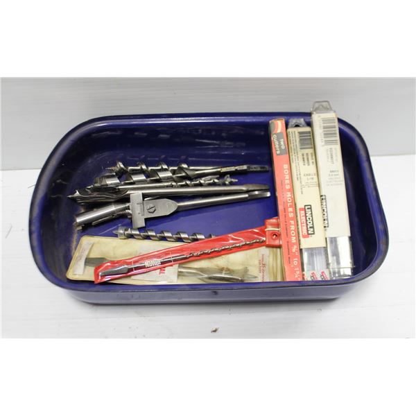 BIN OF VARIOUS AUGER BITS