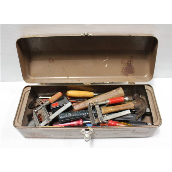 METAL TOOL BOX WITH CONTENTS