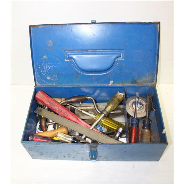 METAL TOOL BOX WITH CONTENTS