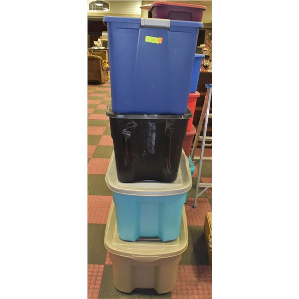 LOT OF 4 TOTES WITH LIDS