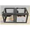Image 1 : PAIR OF CUBE PENDANT LIGHTS, UNUSED, BLACK