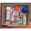 Image 1 : BOX LOT OF ASSORTED SPRAY ADHESIVES & TAPES