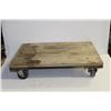 Image 1 : SMALL WOOD FLAT PLATFORM 4 WHEEL DOLLY