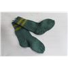 Image 1 : NEW HAND KNIT SOCKS SIZE LRG; GREEN W/ YELLOW