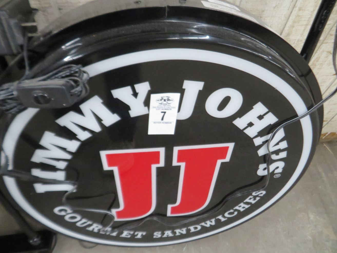Jimmy Johns Lighted Hanging Sign - No Shipping
