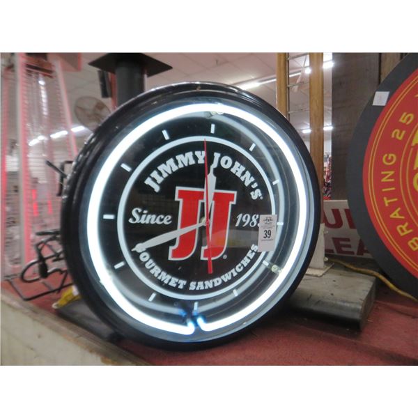Jimmy Johns Neon Clock - No Shipping